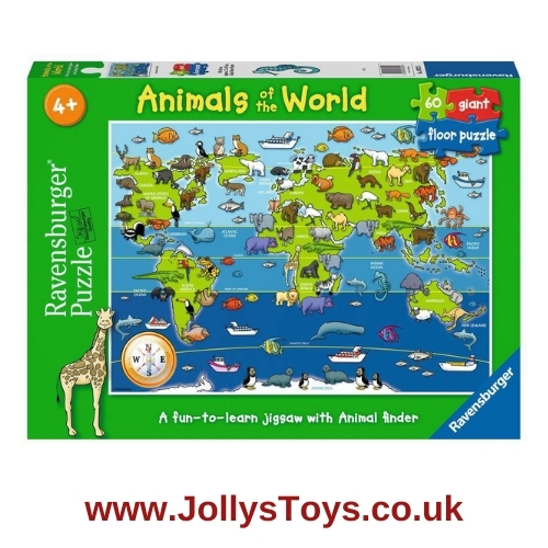 Animals of the World Floor Puzzle, 60 Pieces